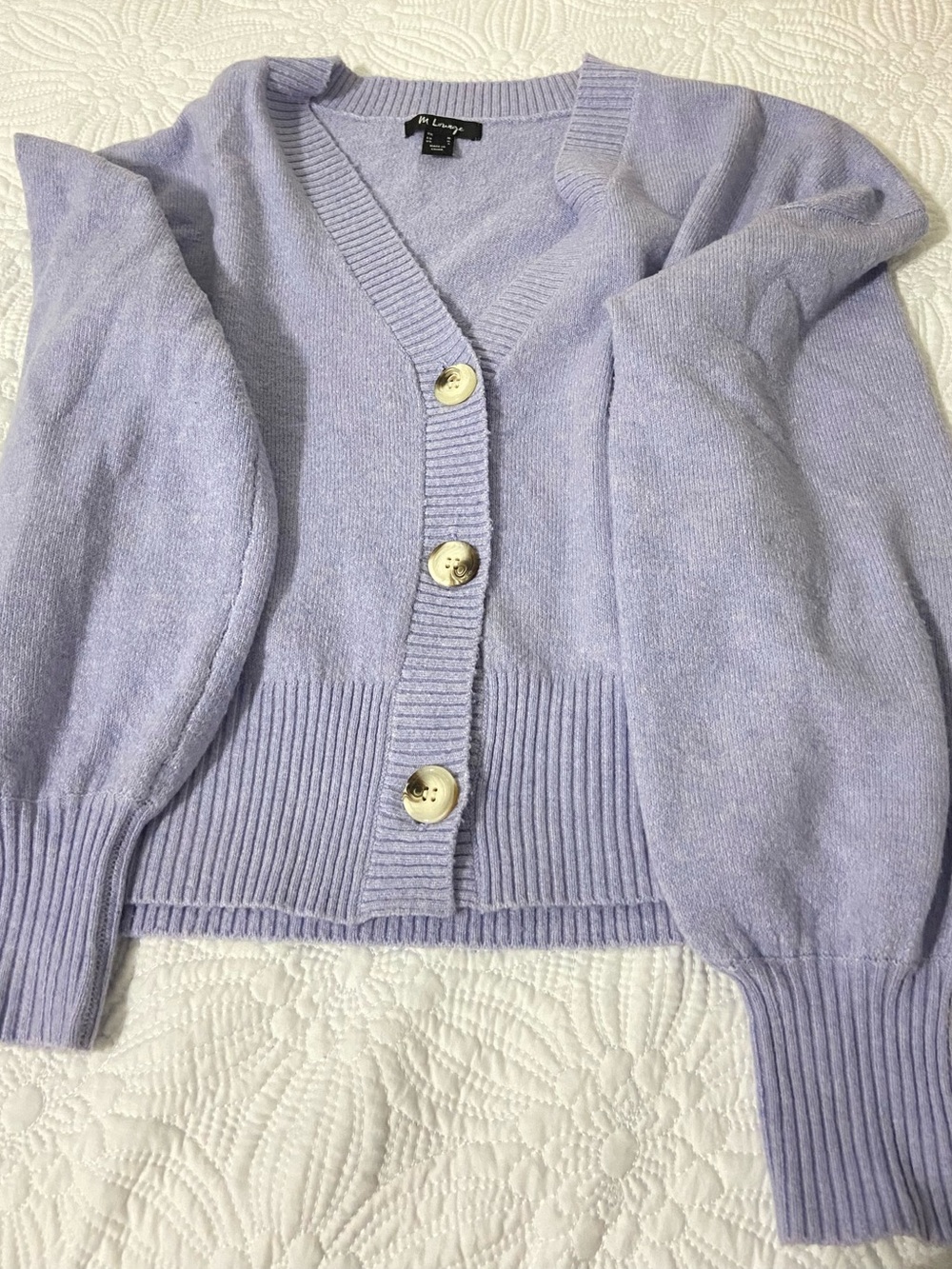 Cropped V-Neck Cardigan Sweater